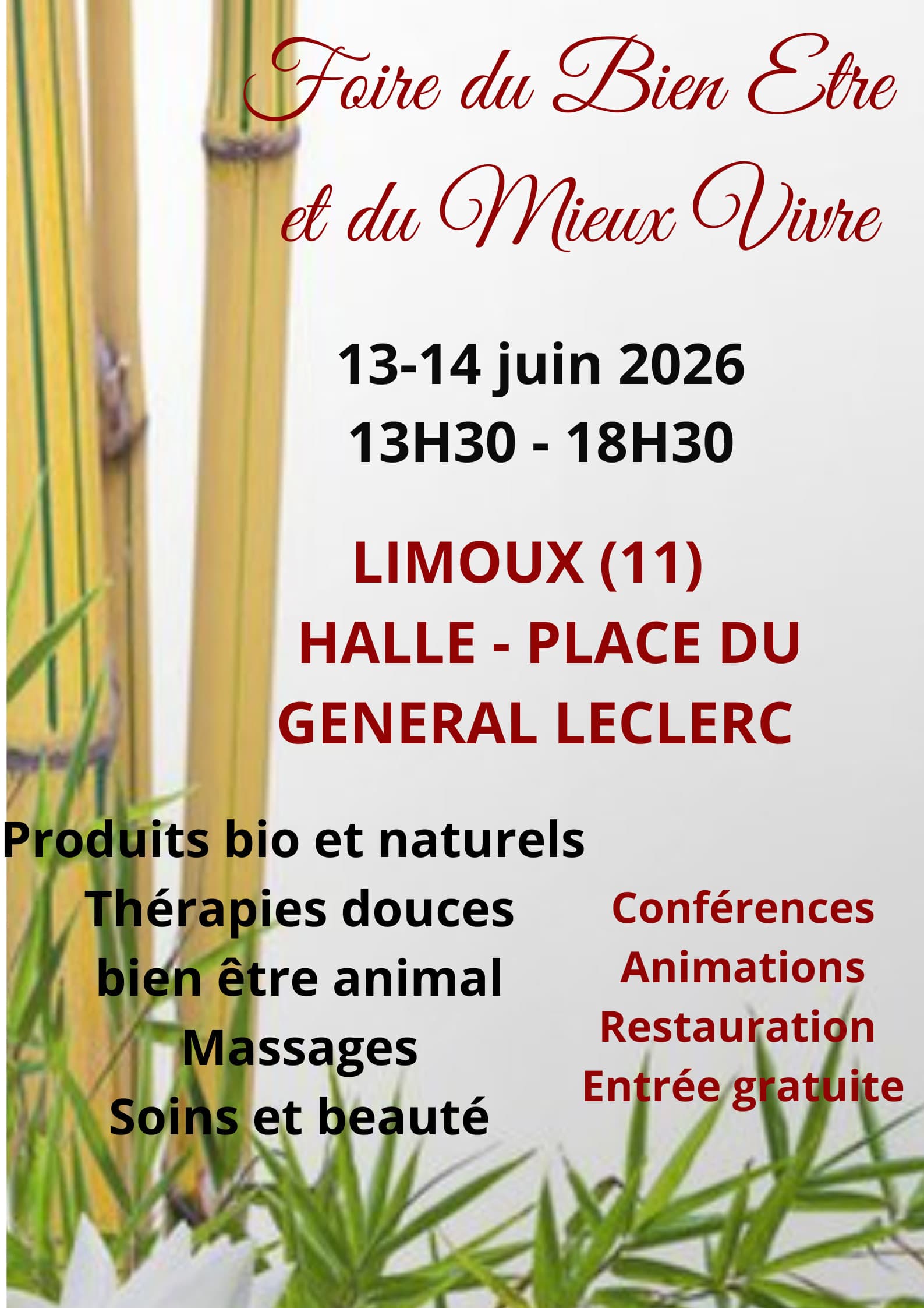 Foire du bien être et du mieux vivre Limoux