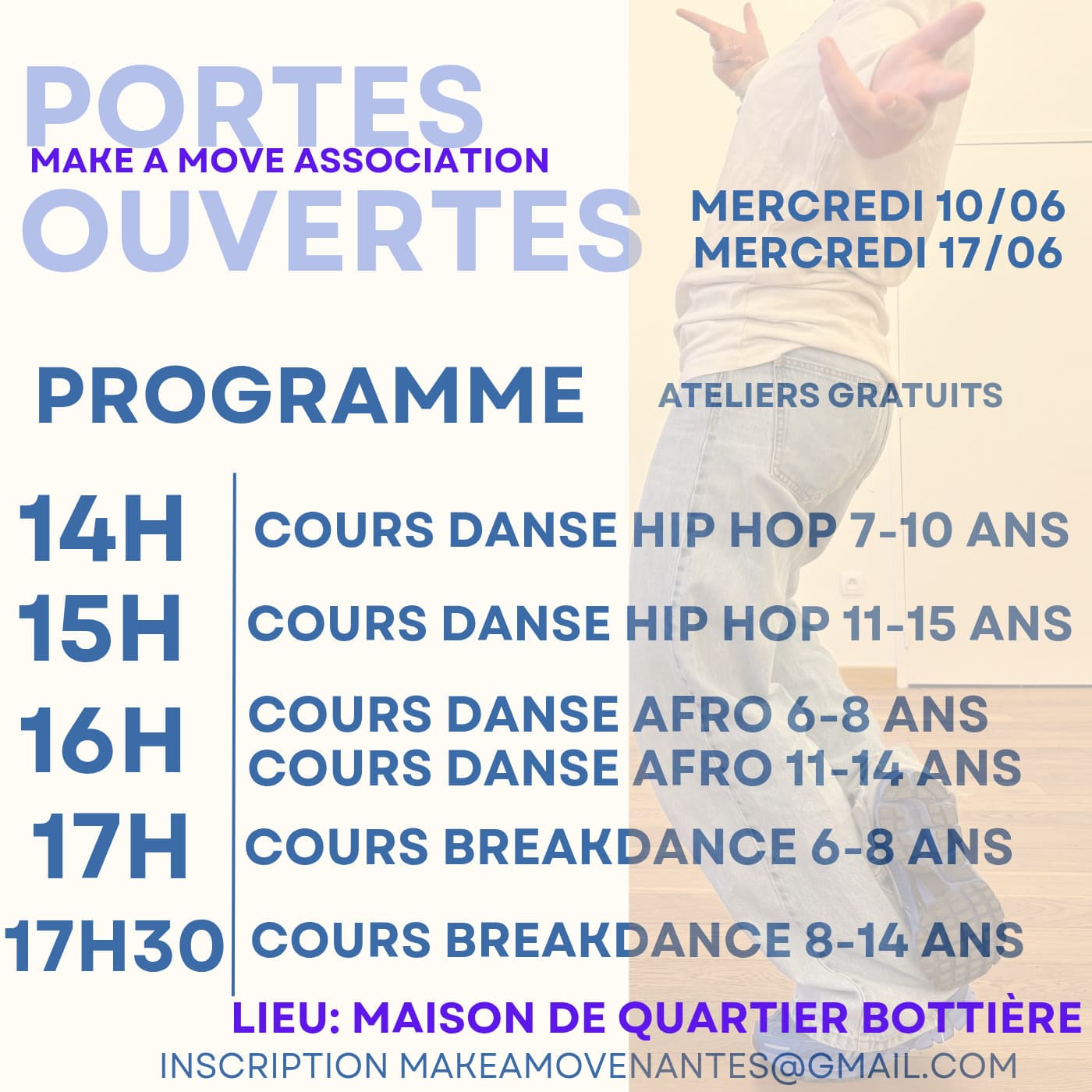 Ateliers et Portes ouvertes danse hip-hop - Association Make a Move