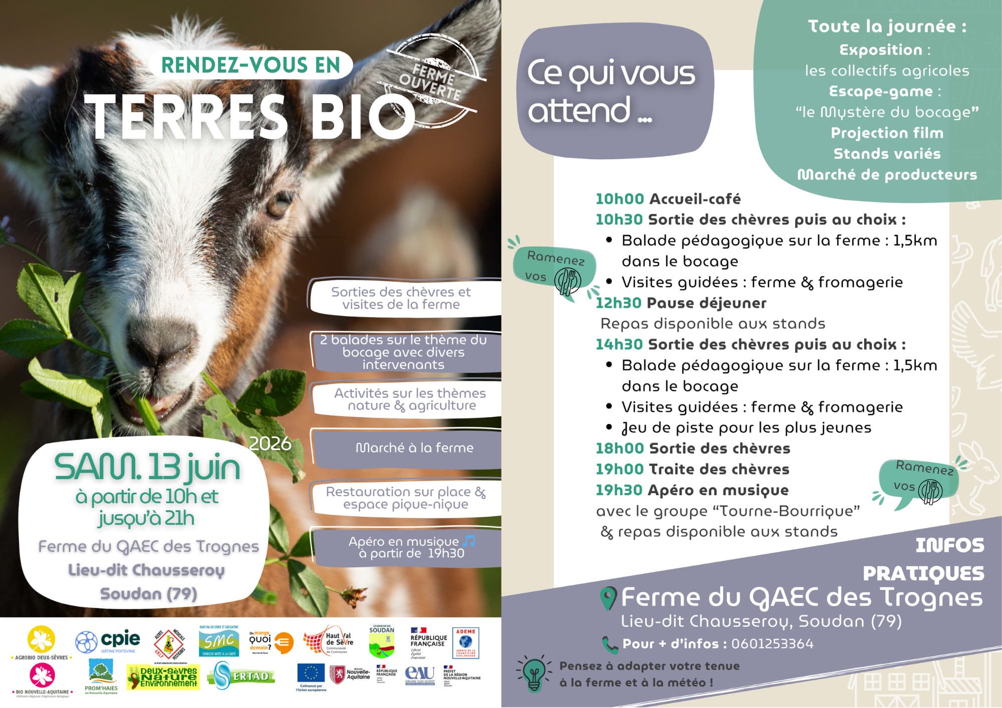 Ferme ouverte au GAEC des Trognes à Soudan (79)