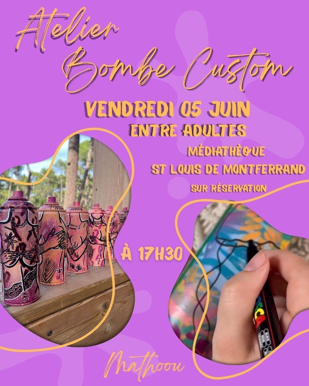 Atelier entre adultes custom de bombes de peinture avec Mathoou