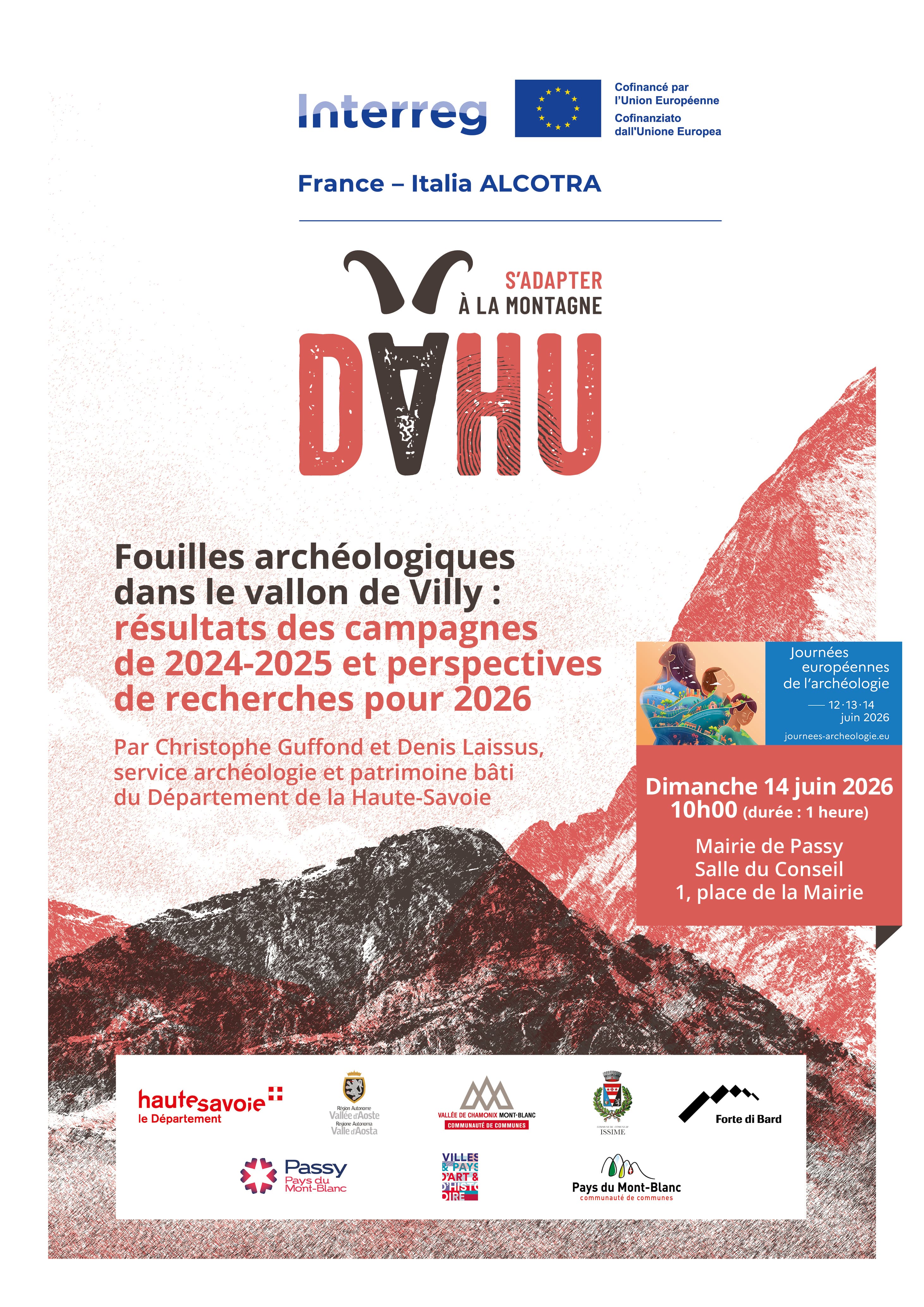 Conférence "Fouilles archéologiques dans le vallon de Villy : résultats des campagnes 2024 et 2025 et perspectives de recherches pour 2026"