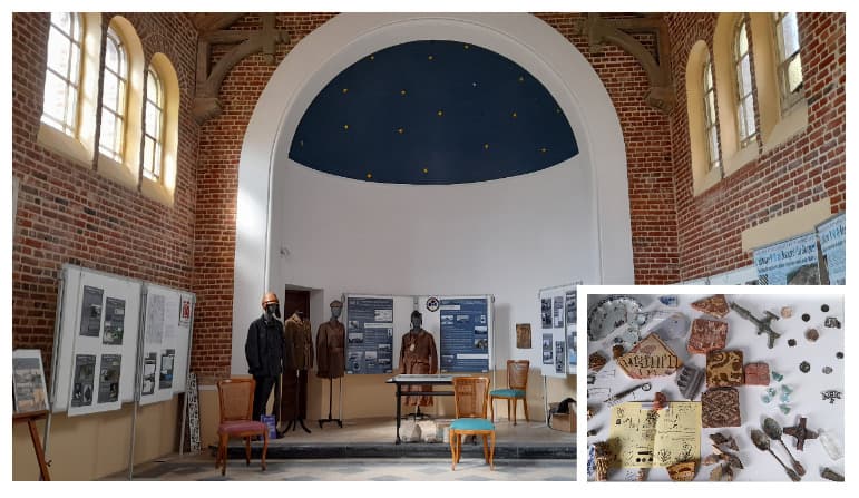Exposition du mobilier archéologique et évocation du site historique (abbaye et aérodromes)