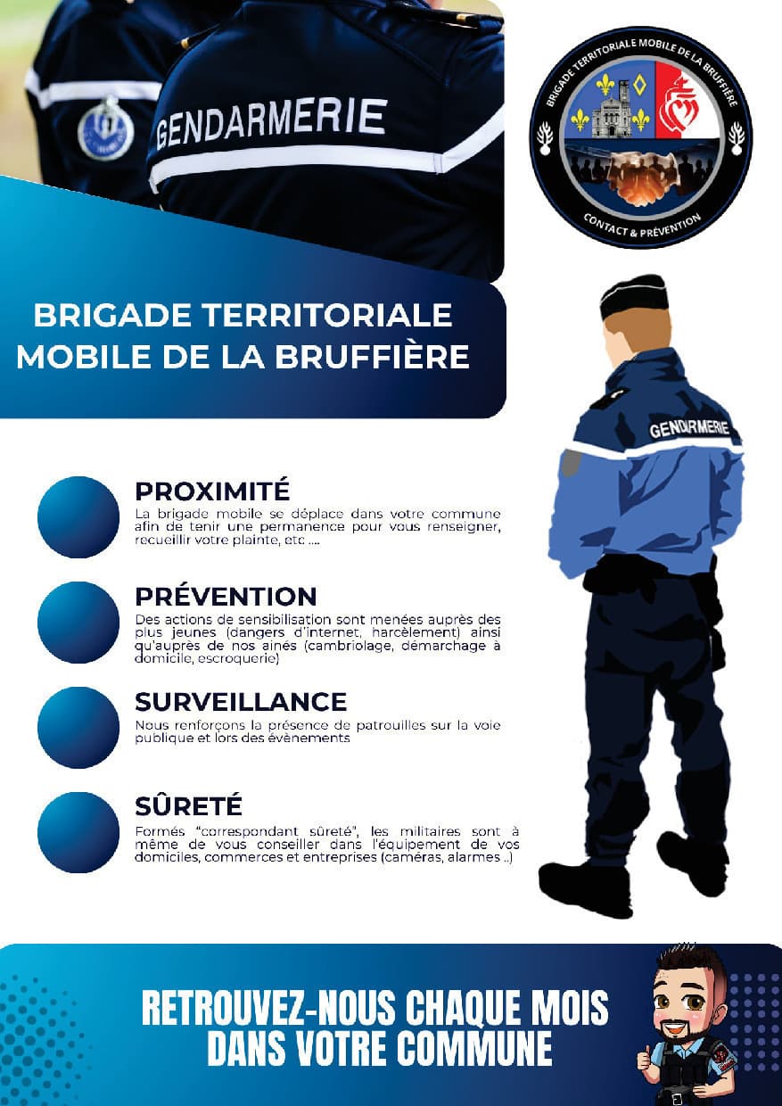 La Brigade territoriale mobile se déplace dans votre commune - Juin