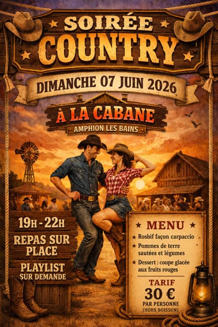 Soirée Country à la Cabane