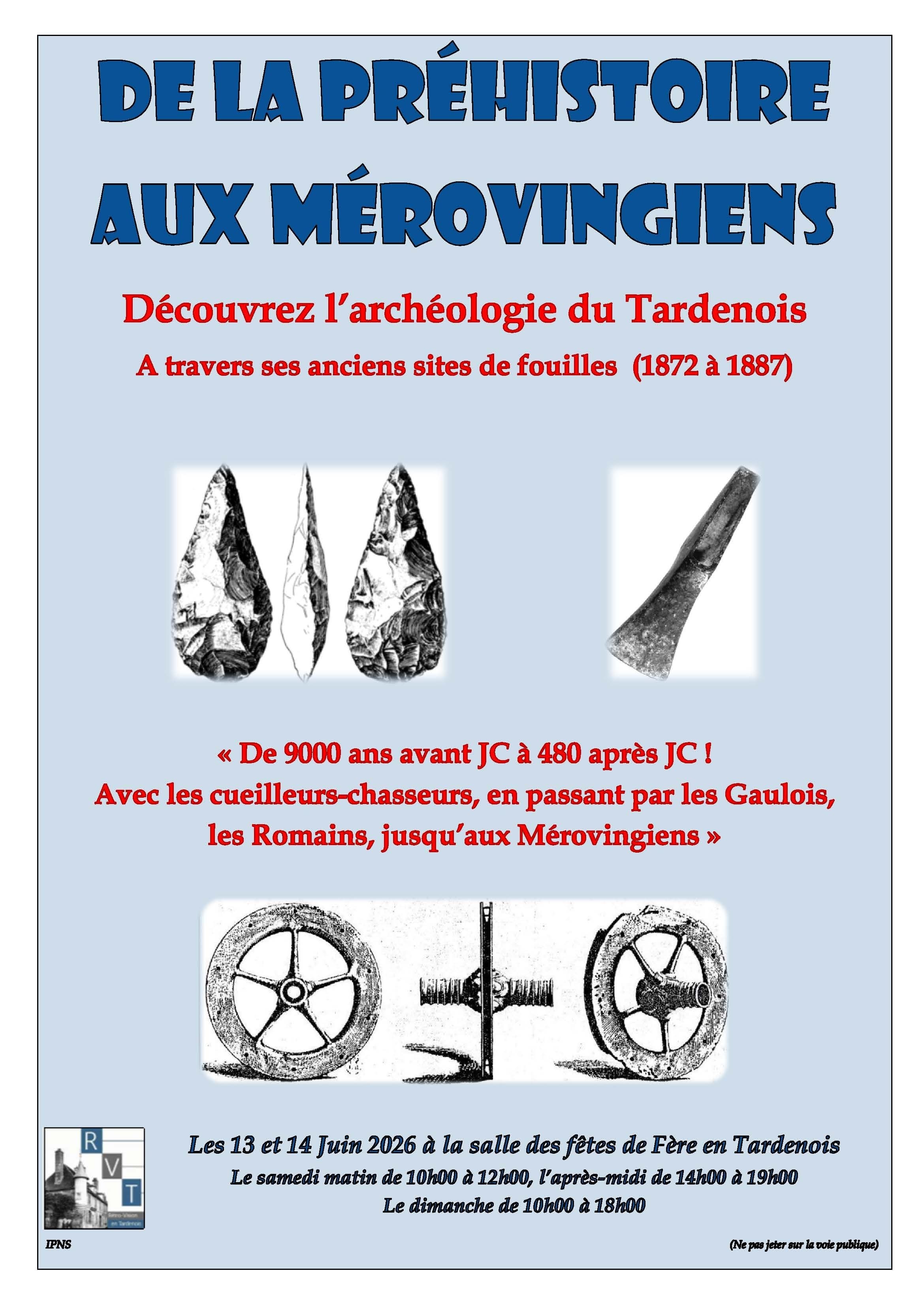 L'archéologie en Tardenois de la Préhistoire aux Merovingiens : anciens sites de fouilles
