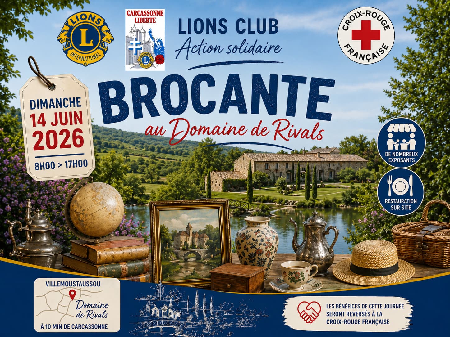 Brocante au domaine de Rivals (Villemoustoussou - 11)